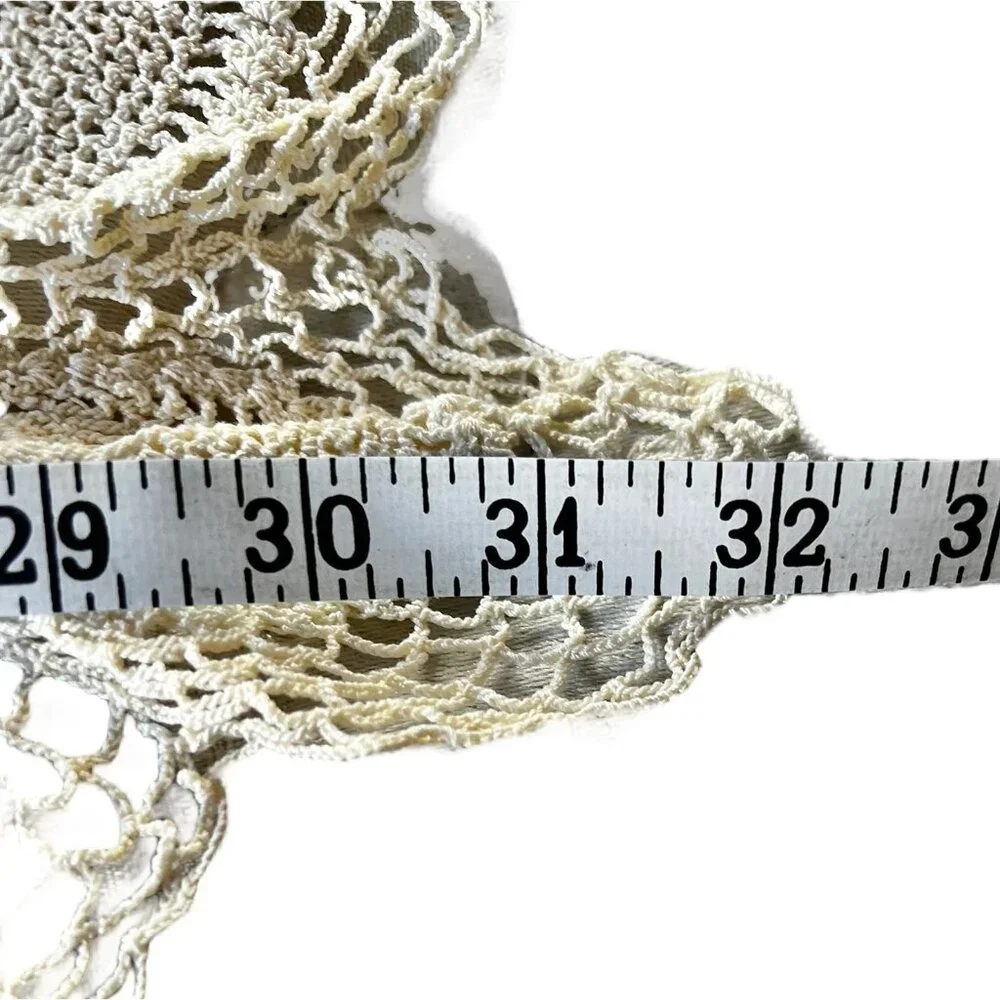 Handmade Crocheted Cream Table Runner 32